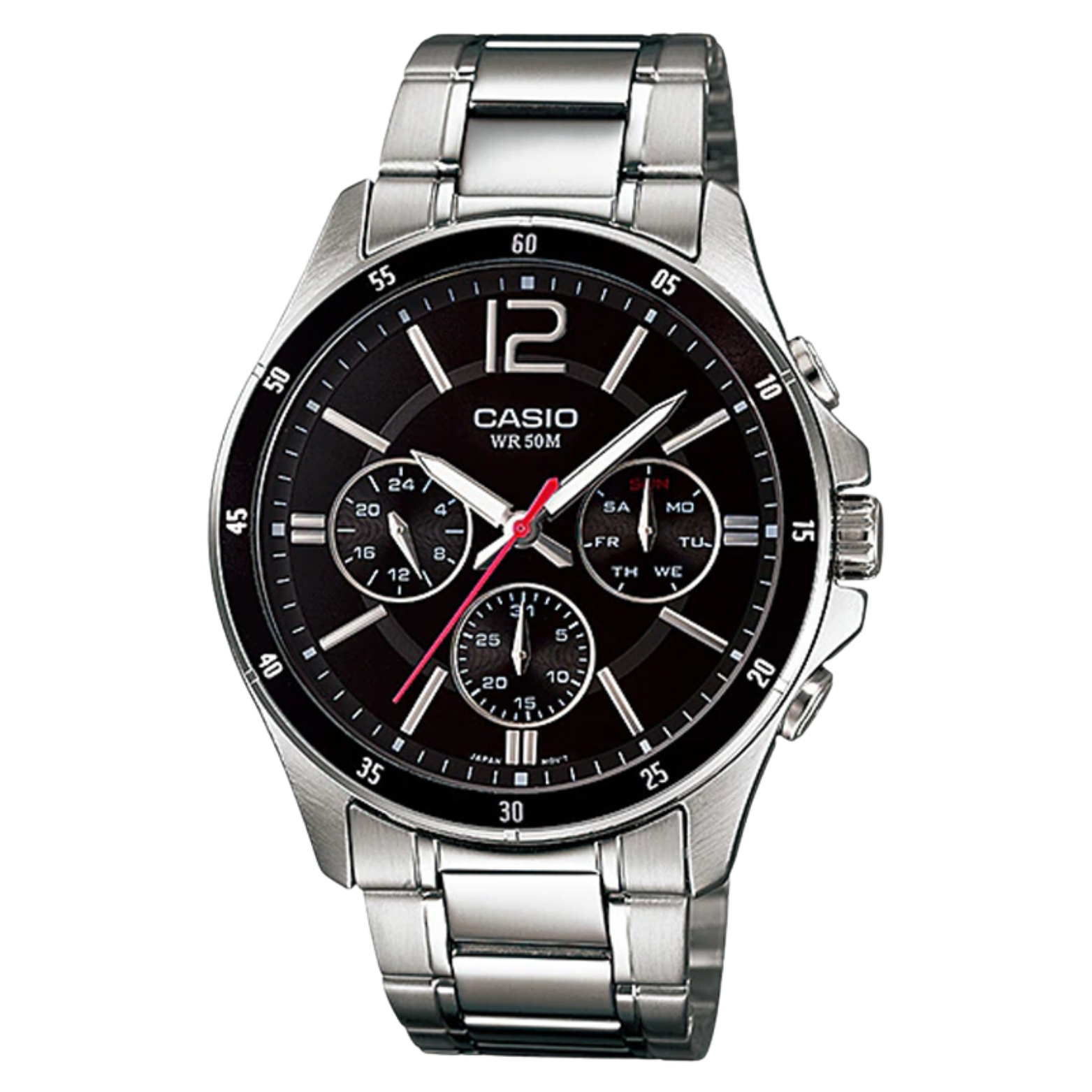 Casio MTP-1374D-1AV – Black Dial Stainless Steel Watch