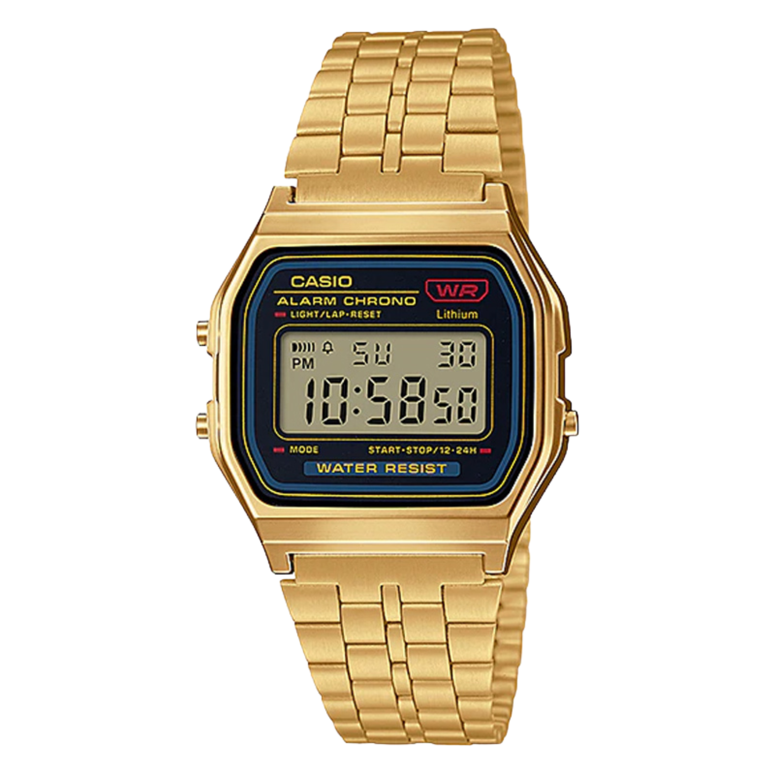 Casio A159WGEA-1DF Golden Chain Retro Digital Gift Watch